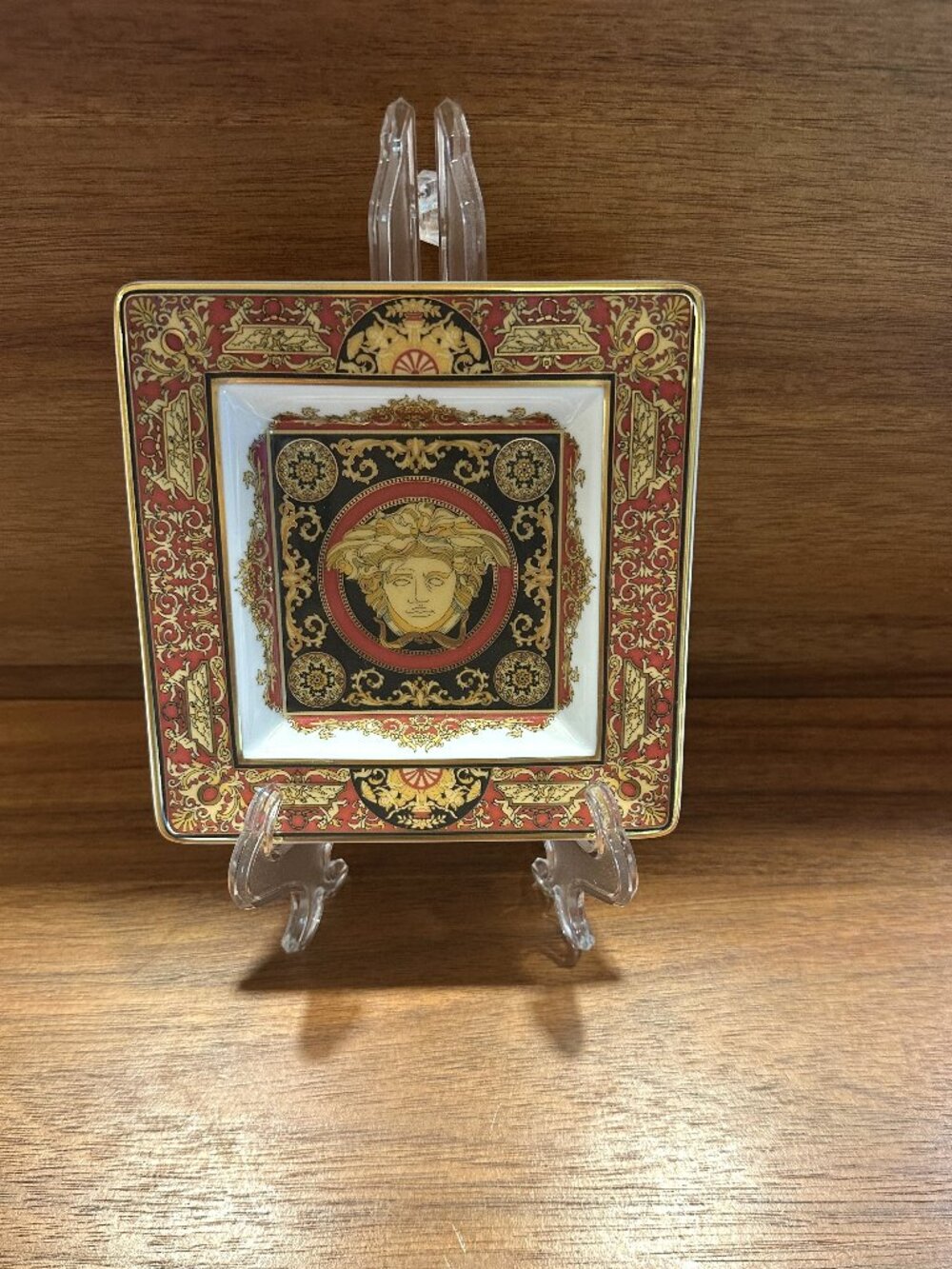 🔥VERSACE ROSENTHAL MEDUSA RED SQUARE TRAY🔥